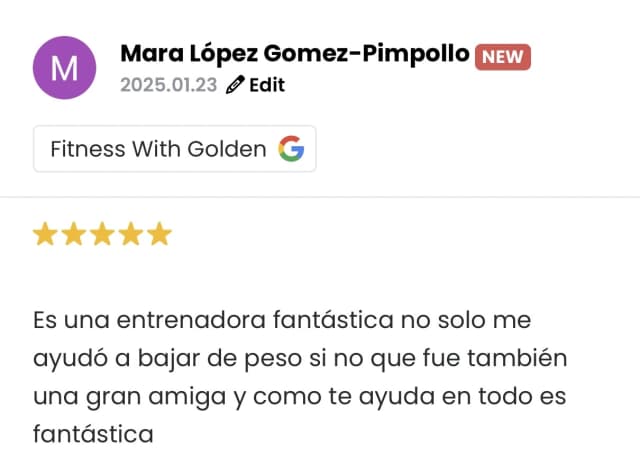 Reseña de un cliente de Liga Fitness